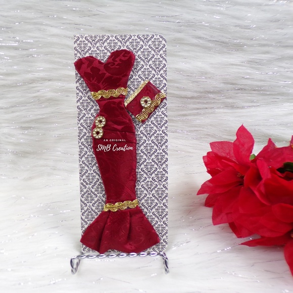 Red Mermaid Dress Greeting Card -- Originial - Picture 1 of 3